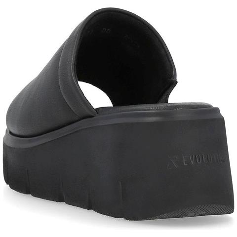 Black Casual Open Mules Ciabatte Pelle Scarpe Donna Nero Eu 37, W1551-00 - Foto 3
