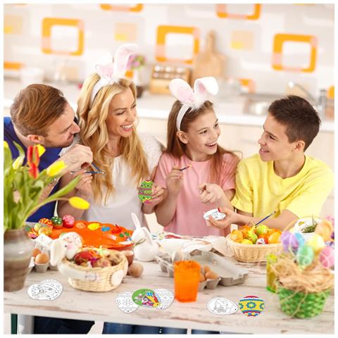 Set Di 48 Uova Colorate Per Pasqua: Divertimento Creativo Per Bambini - Foto 2