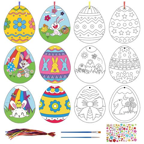 Set Di 48 Uova Colorate Per Pasqua: Divertimento Creativo Per Bambini - Foto 1