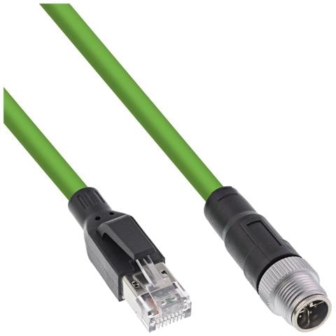 Cavo di rete industriale, M12 8-pin X-coded to RJ45 plug, Cat. 6A PUR 2m - Foto 1