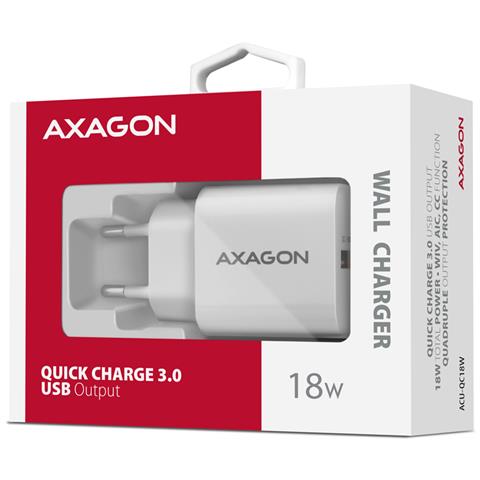 ACU-QC18W Caricabatterie per dispositivi mobili Telefono cellulare, Smartphone, Orologio intelligente, Tablet, Universale Bianco AC Ricarica rapida Interno - Foto 2
