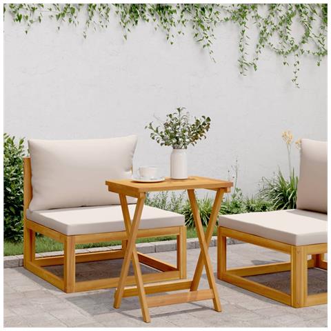 Tavolo Da Giardino Pieghevole 50x36x60 Cm Legno Massello Acacia - Foto 3