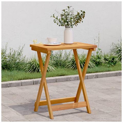 Tavolo Da Giardino Pieghevole 50x36x60 Cm Legno Massello Acacia - Foto 1