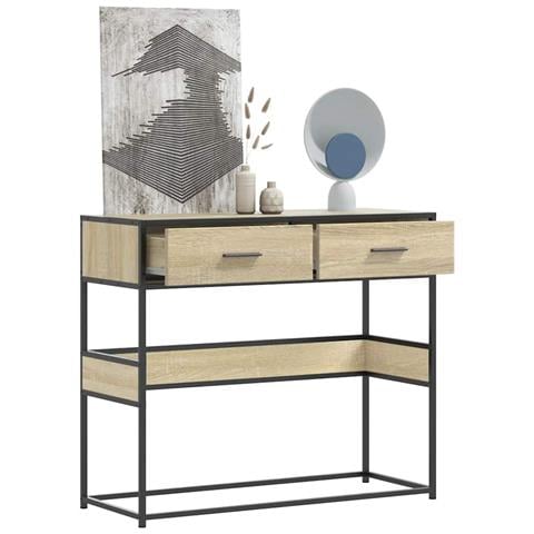 Tavolo Consolle Rovere Sonoma 90x35x80 Cm In Legno Multistrato - Foto 1