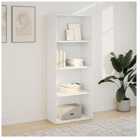 Libreria Bianca 60x30x152 Cm In Legno Multistrato - Foto 3