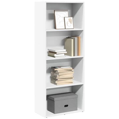 Libreria Bianca 60x30x152 Cm In Legno Multistrato - Foto 1