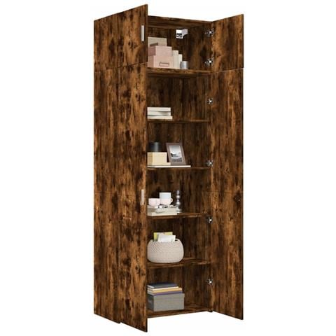Armadietto Rovere Fumo 80x42,5x225 Cm In Truciolato - Foto 3