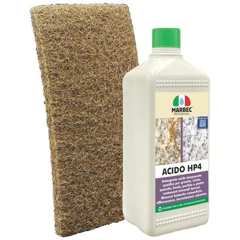 Acido Hp4 1lt + Tampone Marrone - Detergente Acido Tamponato Per Profido E Granito - Foto 1