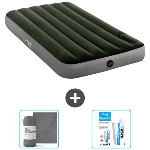 Set Materassino Gonfiabile - 191x99x25 Cm - Verde - Include Accessori Coordinati - Foto 1