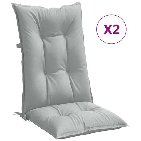 Cuscini Sedia Schiena Alta 2 Grigio Mélange 120x50x7 Tessuto - Foto 1