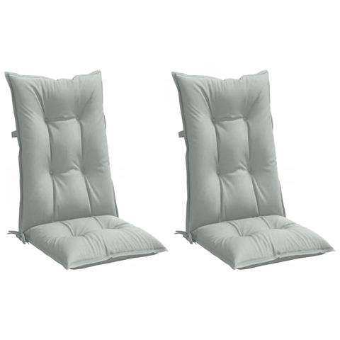 Cuscini Sedia Schiena Alta 2 Grigio Mélange 120x50x7 Tessuto - Foto 2