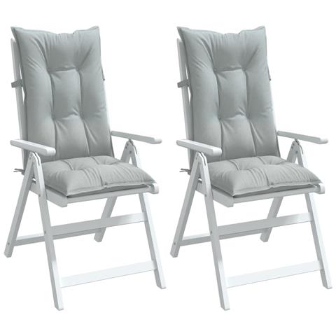 Cuscini Sedia Schiena Alta 2 Grigio Mélange 120x50x7 Tessuto - Foto 8