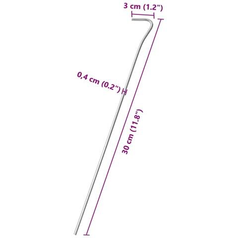 Picchetti per Tenda 25 pz 30 cm Ø4 mm in Acciaio Zincato - Foto 5