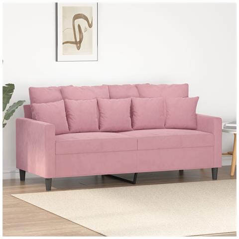 Divano a 2 Posti Rosa 140 cm in Velluto - Foto 2