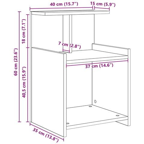 Comodino Rovere Artigianale 40x35x60 cm Legno Ing. - Foto 9