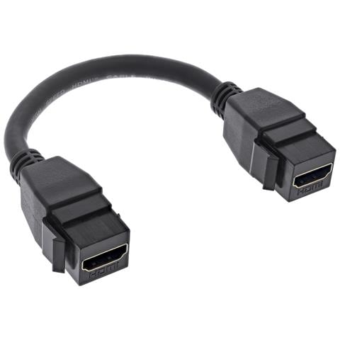 HDMI 2x Cavo Keystone 4K / 60Hz, HDMI A femmina /femmina, nero, 0,2m - Foto 1