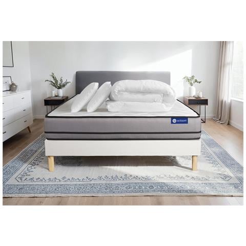Pacchetto Letto Completo - Materasso 160x200cm + Box Spring Con Doghe (kit) + 2 Cuscini + Piumone - Actilatex Night - Foto 1