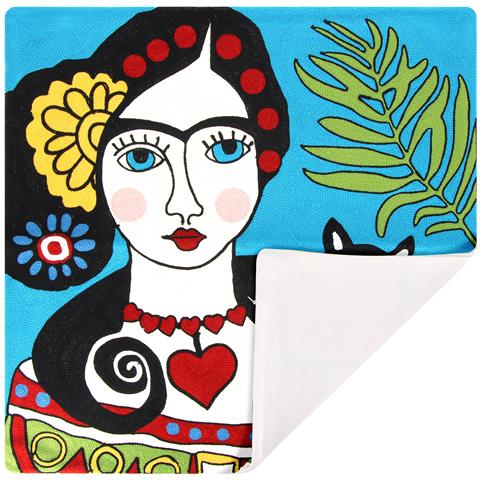 Set Di 2 Copricuscini 45x45 Cm Ricamati Art Marinea - Foto 5