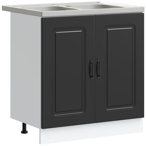 Mobile da cucina con porta Kalmar 2 pcs Nero 80 x 46 x 81.5 cm - Foto 1