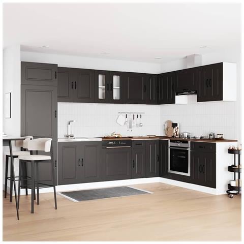 Mobile da cucina con porta Kalmar 2 pcs Nero 80 x 46 x 81.5 cm - Foto 2