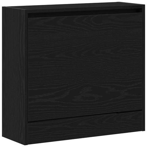 Mobile per Scarpe Nero Rovere 60x21x57 cm Legno Ingegnerizzato - Foto 1