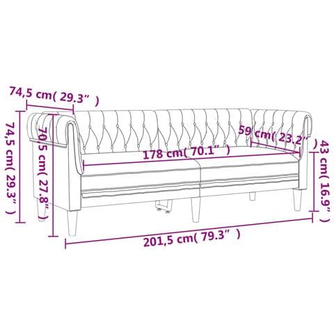 Set di Divani 3 pz Marrone in Tessuto - Foto 9
