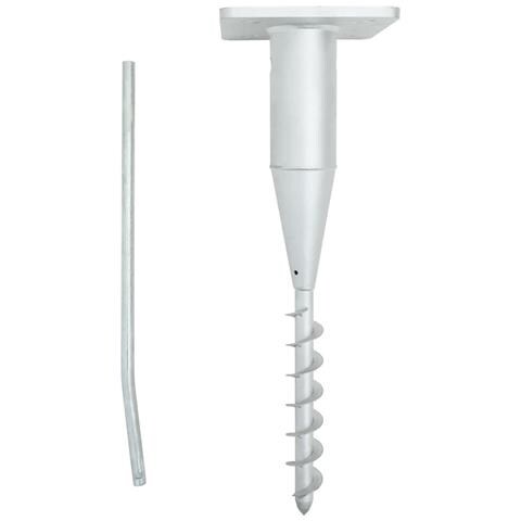 Base per Ombrellone Interrata con Asta 16x16x52 cm in Acciaio - Foto 1