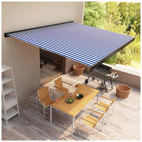 Lusso Casadino -  Tenda A Cassonetto Motorizzata 400x300 Cm Blu E Bianco - Foto 7