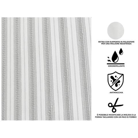 Tovaglia Antimacchia Pvc Proteggi Tavolo Maniva Glitter Riga 140x140 D3 Grigio - Foto 2