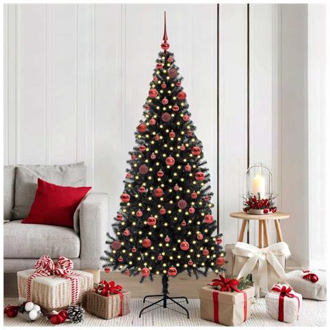 Albero di Natale con 300 LED con supporto Nero 180 cm PVC - Foto 2