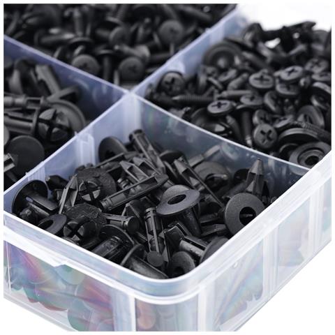 Set Di Rivetti Auto - 620 Pezzi In Scatola Di Plastica | Nylon Resistente, Nero | Per Carrozzeria, Interni, Finestrini, Motore - Foto 8