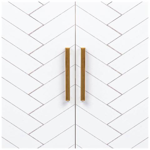 Credenza Con 2 Cassetti E 2 Ante In Legno E Metallo Bianco 80x39,5x89 - Foto 8