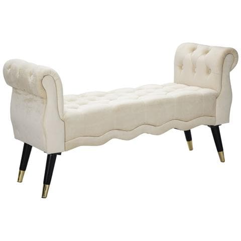 Panchetta Paris Crema E Gold In Velluto Trapuntato - L 120 Cm - Foto 1