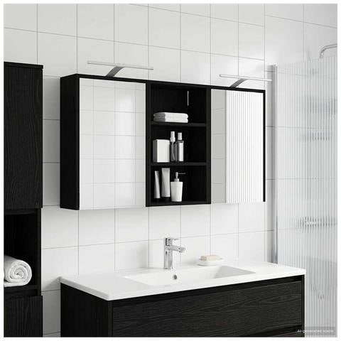 Set di Armadi da Bagno con lo scaffale 3 pcs 126 x 16 x 62.5 cm - Foto 2