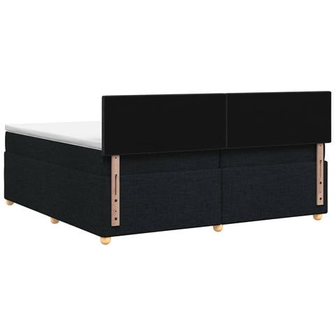 Letto box spring con materasso Nero 200 x 200 cm Tessuto - Foto 9