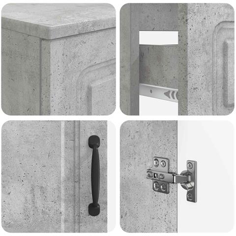 Set di armadietti da bagno in 3 pezzi UTRECHT Grigio Cemento - Foto 2