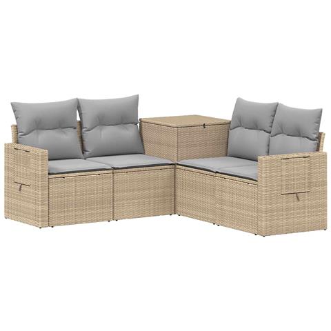 Set di divani 5 pz Beige e Grigio Chiaro - Foto 1
