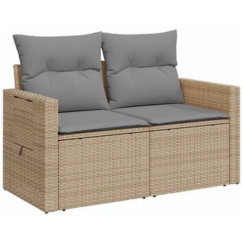 Set di divani 5 pz Beige e Grigio Chiaro - Foto 2