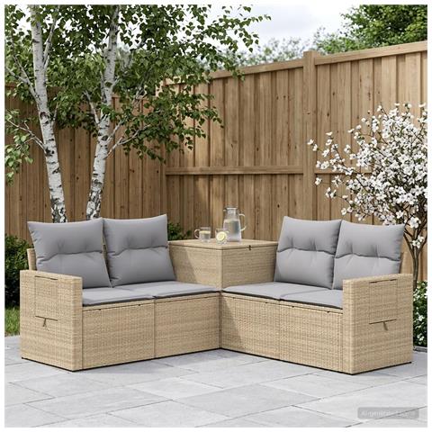 Set di divani 5 pz Beige e Grigio Chiaro - Foto 9