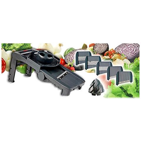 60331 - Mandolina in plastica con 5 lame e spremiagrumi - Grigio - Foto 2