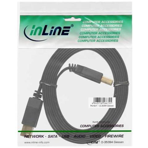 cavo usb 3.0 piatto type a maschio a type b maschio, pin dorati, nero, 1,5m - Foto 2