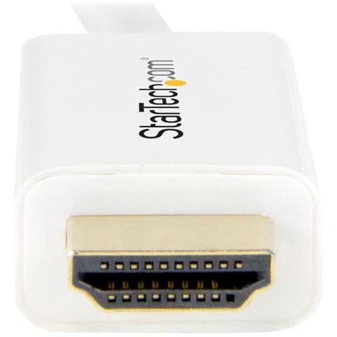 Cavo convertitore adattatore DisplayPort a HDMI con cavo integrato - mDP a HDMI da 2m - 4K bianco - Foto 2