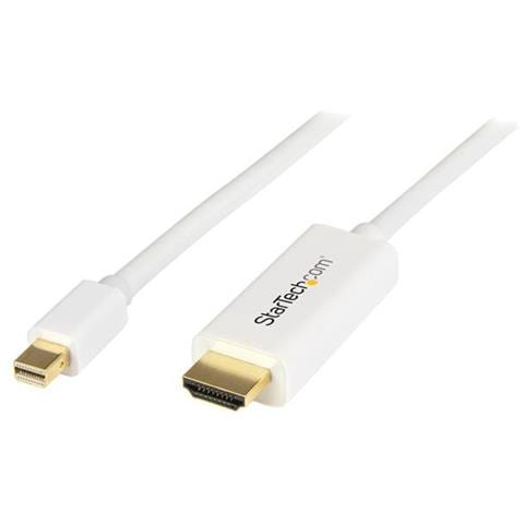 Cavo convertitore adattatore DisplayPort a HDMI con cavo integrato - mDP a HDMI da 2m - 4K bianco - Foto 1