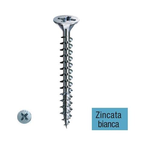 Viti Tsp Testa Svasata Piana A Croce Pozidriv Zincata Bianca Diametro 4,0 Mm Lunghezza 80 Mm Filetto Parziale Confezione Da 200 Pz - Foto 1