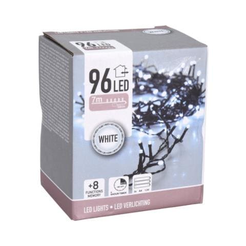 Luci Di Natale 96 Led Colore Bianco Freddo A Batteria Con Timer 8 Giochi Di Luce - Foto 2
