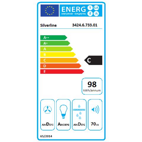 Cappa a Parete 324310 Filtrante da 60 cm Colore Acciaio Inox / Vetro Nero - Foto 4
