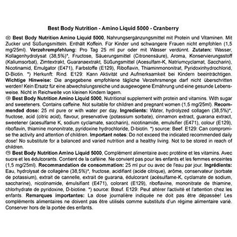 Nutrition Amino Liquid 5000 Aminoacidi Mirtillo - 1 Prodotto - Foto 2