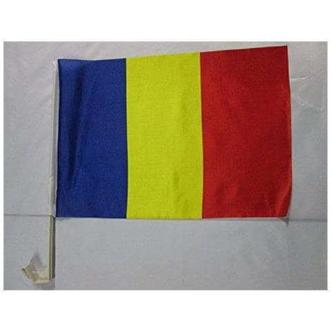 Flag Romania Car 18 X 12 - Bandiere Rumeno Auto 30 X 45cm - Banner 18x12 Pollici In Plastica Stick - Foto 1
