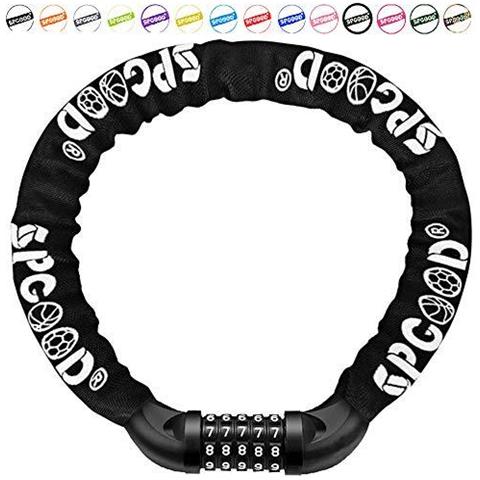 Catena Bike Serrature Heavy Duty Bicicletta Blocco Ciclismo (14 Colori) Codici 5 Cifre Ripristinabile 100.000 Codici Per Ciclo Della Bici Moto Porta Cancello Staccionata 830 Millimetri Lunghezza - Foto 1