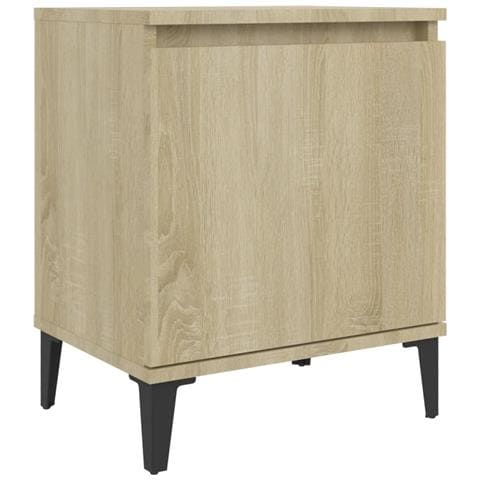 Comodino con Gambe in Metallo Rovere Sonoma 40x30x50 cm - Foto 1